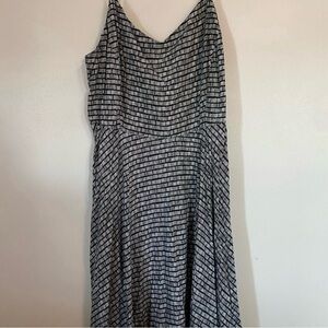 Old Navy Black and White Checkered Midi Dress